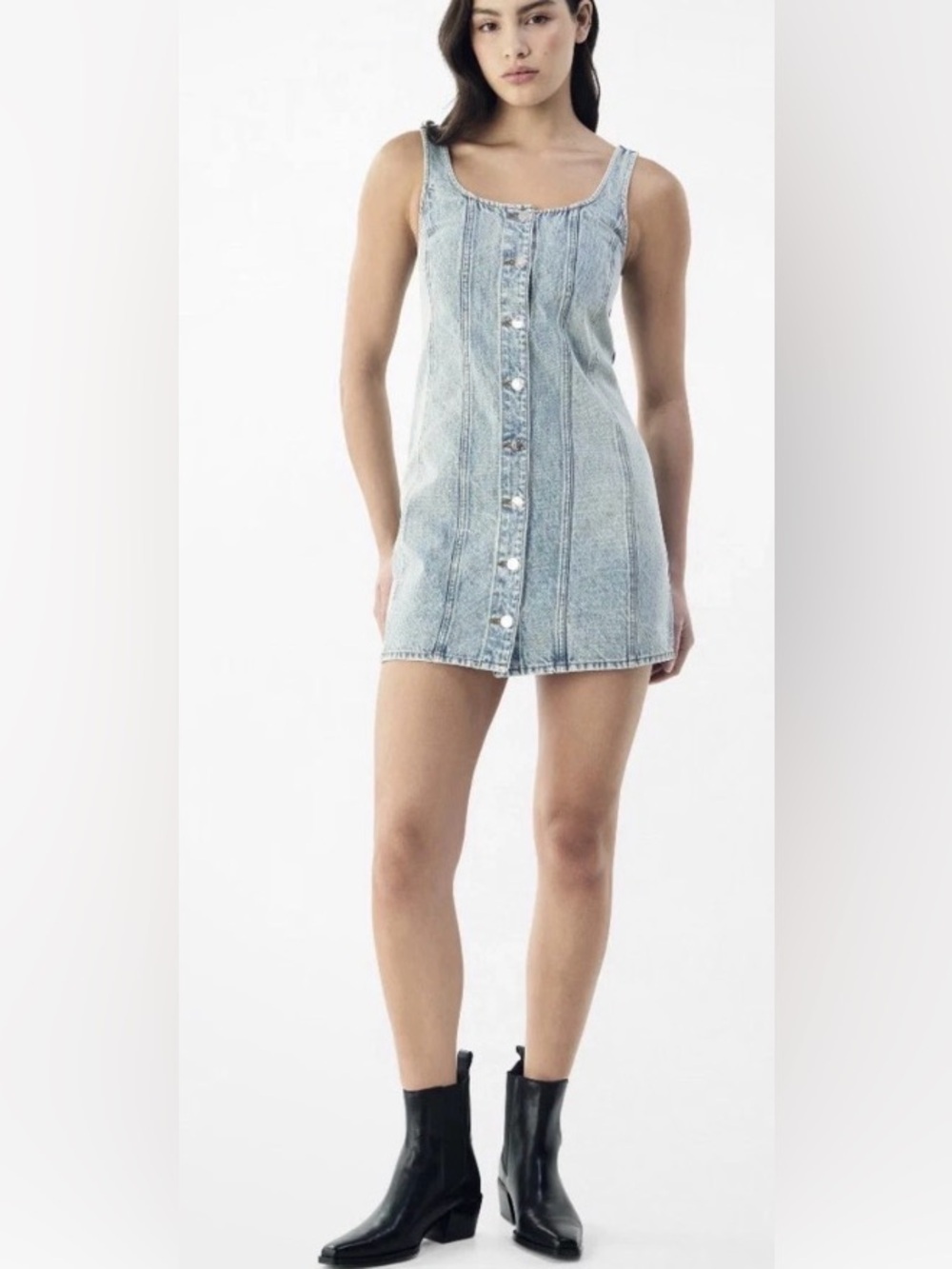 RAG AND BONE DENIM LANEY ROCKAWAY JEAN BUTTON DRESS NWT SIZE 0 WESTERN NWT